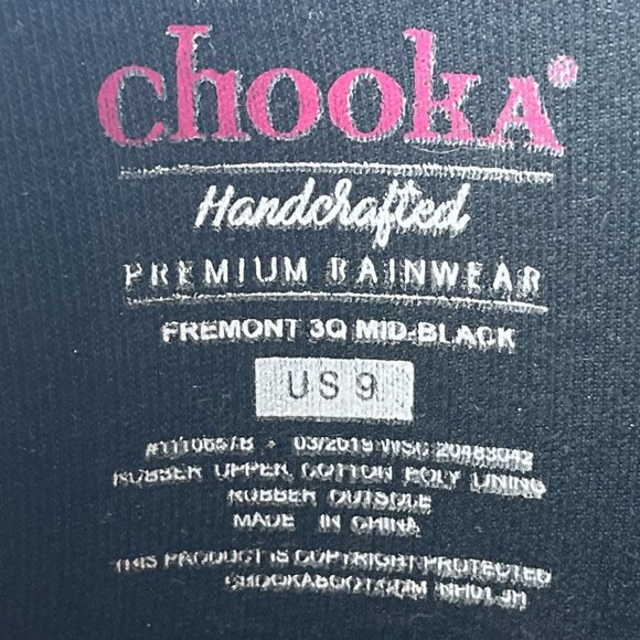 Chooka Womens Black Rubber With Adjustable Buckle Strap Rain Boots Size 9 - Picture 7 of 11